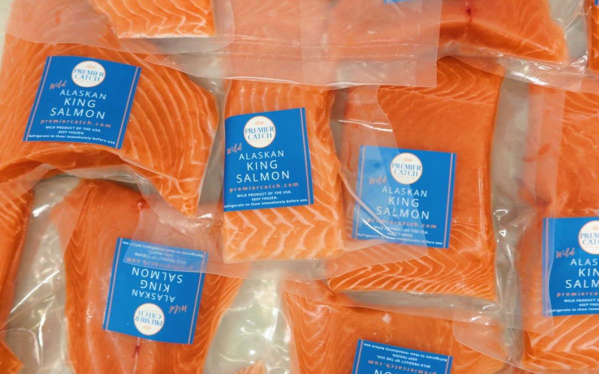 Premier Catch: vacuum-sealed wild Alaskan king salmon portions